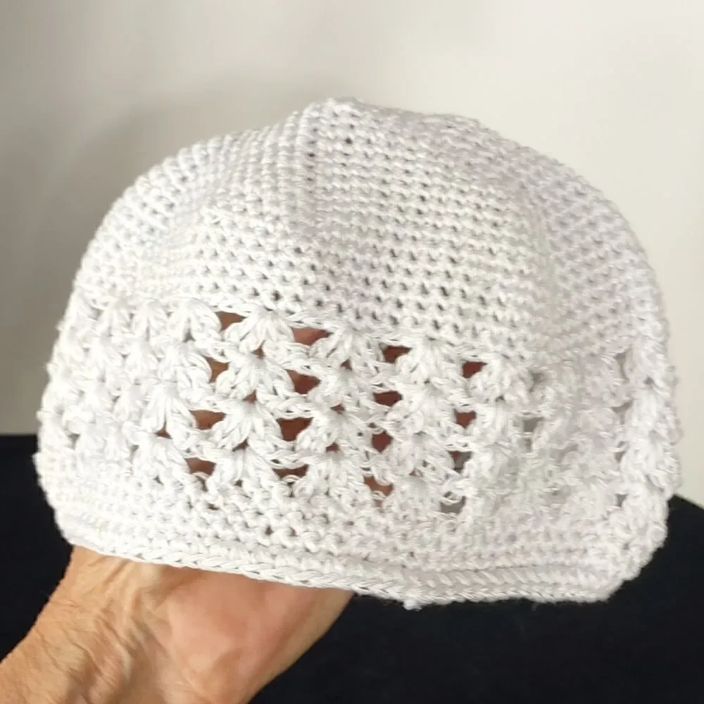 Handmade White Crocheted Baby Beanie
